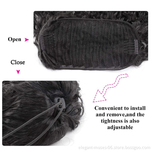 Wholesale Long Wavy Pony tail Hair afro kinky curly Drawstring Ponytails Clip in Hairpiece Ponytail for Black women